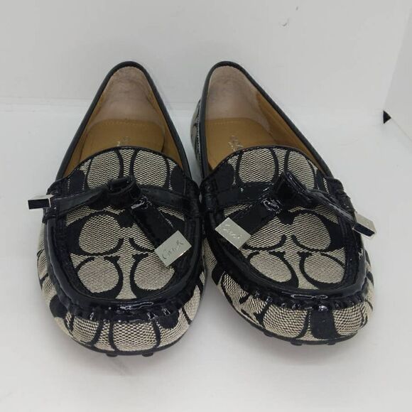 Coach Frida Signature Logo Womens Pre-owned Slip-on Black/White Flats - sz. 6B - Picture 3 of 7